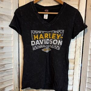 Harley-Davidson Black Tee with Yellow & White Logo